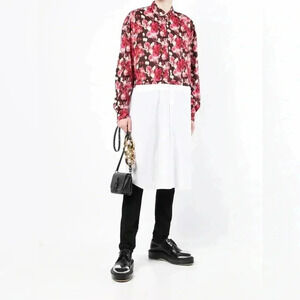 COMME des GARÇONS HOMME PLUS 100% Cotton Poplin Floral Print Shirt Sz. Small NWT